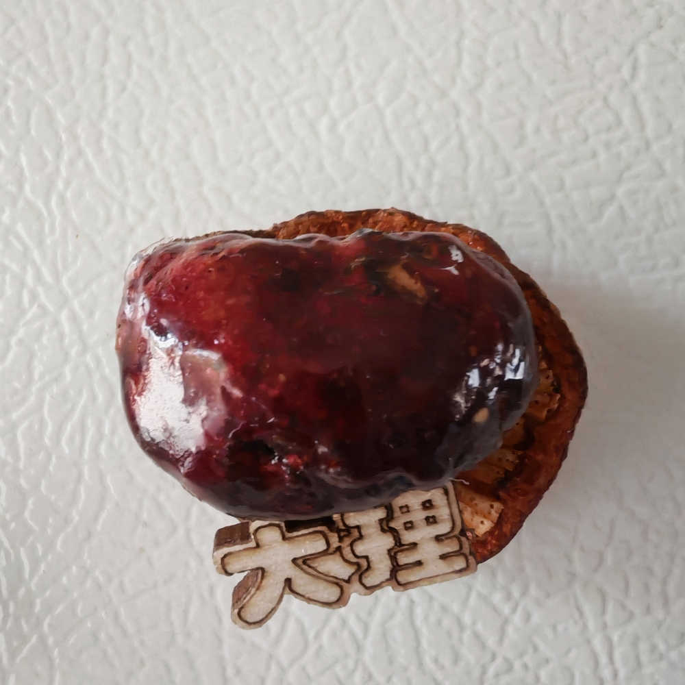 Mixed Media Art Piece with Deep Red Accents